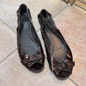 Stuart Weitzman peep toe flats